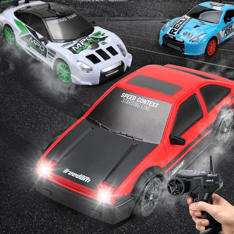 2.4GHz High Speed Drift RC Car 4WD Remote Control AE86 Model GTR Vehicle Racing Car for Children - Christmas Gift