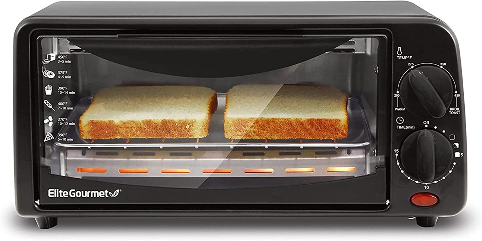 2-Slice Countertop Toaster Oven with 15-Minute Timer, Including Pan, Wire Rack, and Multi-Functionality (Bake, Broil, Toast) - Black