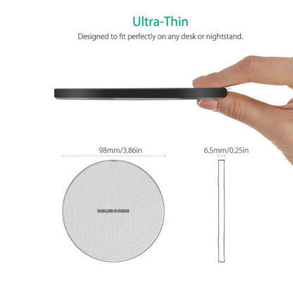 15W Qi Standard Ultra-Thin Fabric Aluminum Alloy Wireless Charger with Fast Charging Capability"