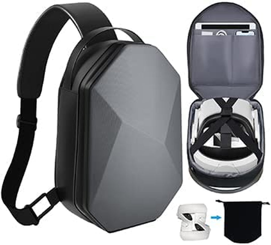 Hard Protective Travel Case for Quest Pro/Oculus Quest 2 - Compatible with Head Strap, Battery, VR Gaming Accessories, and Touch Controller