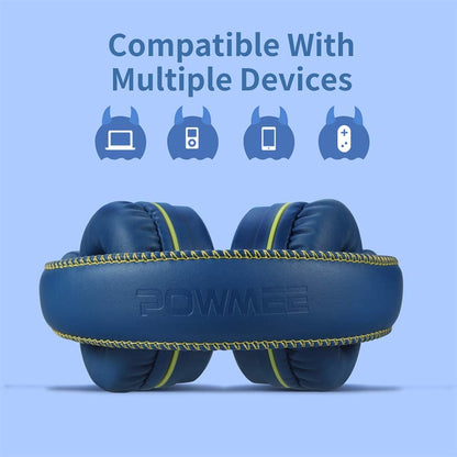 Kids Wired Headphones - Foldable, Adjustable, Tangle-Free Stereo Headset with 3.5mm Jack Wire Cord for Children (Blue)