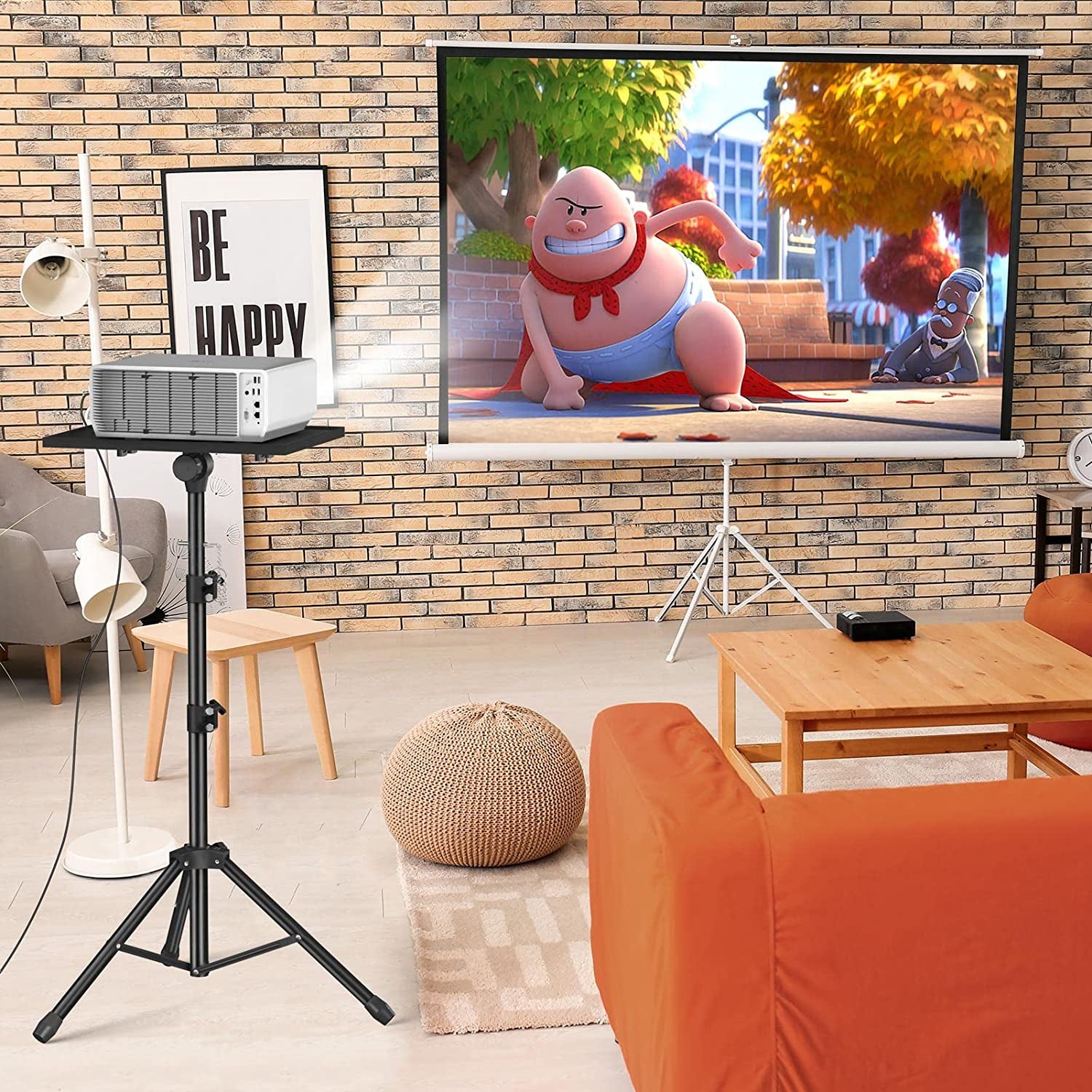 Adjustable Height Projector and Laptop Tripod Stand for Outdoor Movies