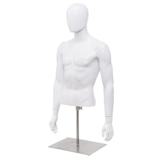 Durable Plastic Male Mannequin with Rotating Head and Sturdy Base