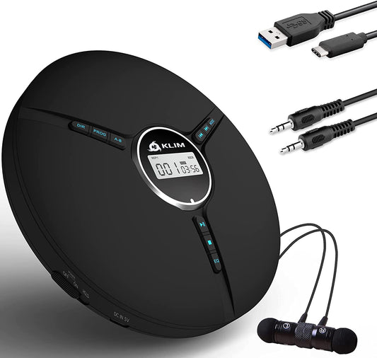 Discman Portable CD Player with Built-In Battery, Ideal Car Companion + Earphones, CD-R, CD-RW, MP3. Compact Personal CD Walkman 