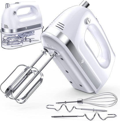 Electric Hand Mixer, 400W Food Mixer, 5 Speeds, 5 Stainless Steel Accessories, Storage Box, Corded Kitchen Mixer for Cream, Cookies, Dishwasher Safe