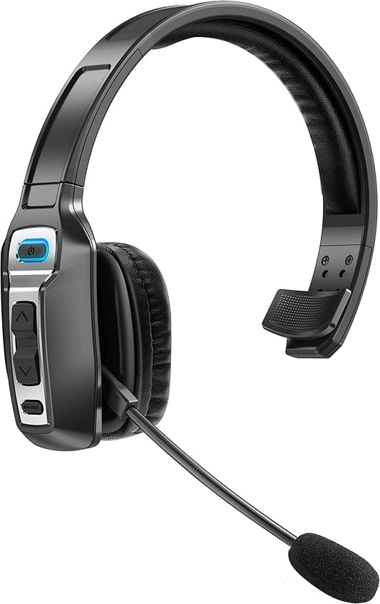 Bluetooth Headset for Truckers, V5.2 Wireless Headset with Microphone and AI Noise Canceling, On-Ear Headphone with Mute for Drivers, Office & Call Center 