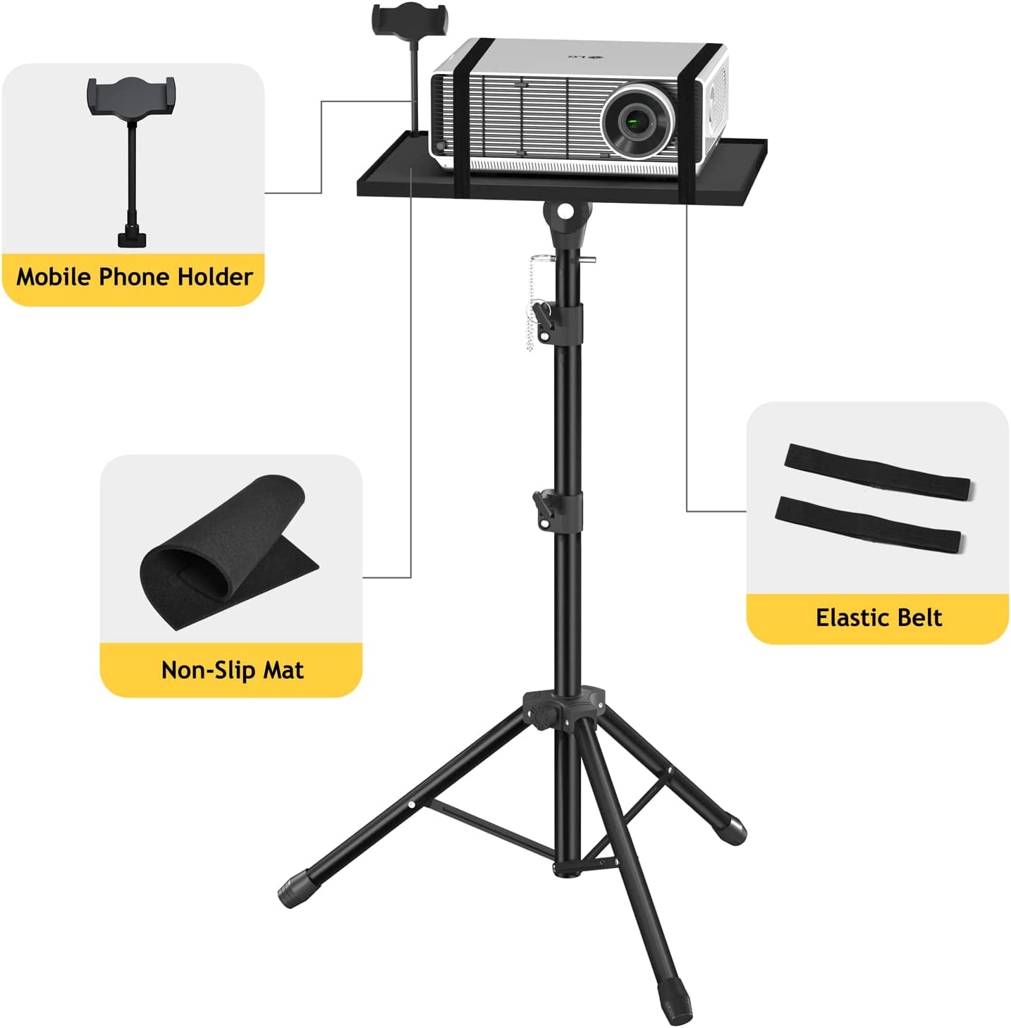 Adjustable Height Projector and Laptop Tripod Stand for Outdoor Movies